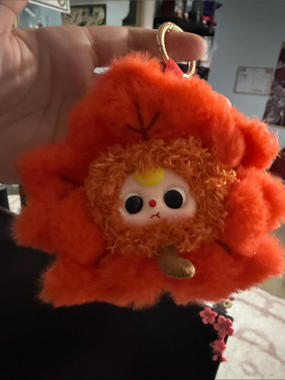 Orange Plush Bird Keyring Toy for Pets and Accessories